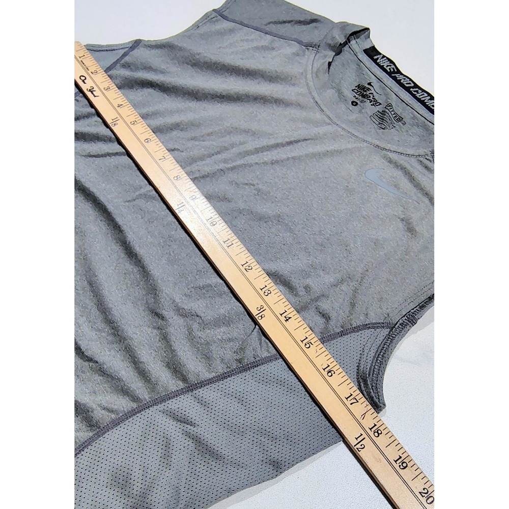 Nike Pro Combat Fitted Sleeveless Tank Top Gray Mens Mesh Small Dri Fit Athletic - Picture 7 of 10